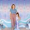 6.4 ft x 6.5 ft Metallic Tinsel Foil Fringe Curtains,Pack of 2 Party Streamer Backdrop for Mermaid Birthday Party Decorations(Neon Blue)